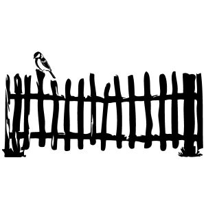 Zaun mit Vogel Wandtattoo
