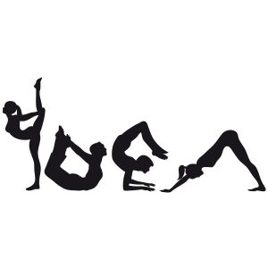 Yoga Figuren Silhouette Wandtattoo