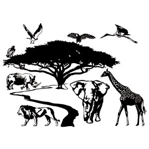 Afrika Tierwelt Wandtattoo