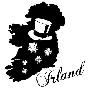 Irland Karte Umriss Wandtattoo