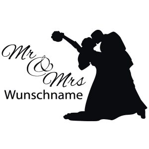 Mrs und Mr Wunschname Wandtattoo
