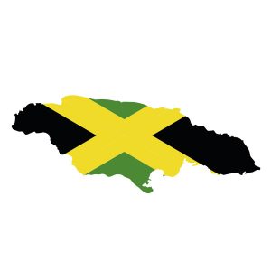 Wadeco Wandtattoo Jamaica Flagge in Landkarte Ansicht