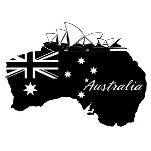 Australien Australia Wandtattoo