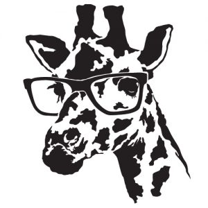 Giraffenkopf mit Brille Wadeco Wandtattoo