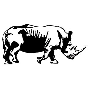 Nashorn Rhinozeross Wandtattoo