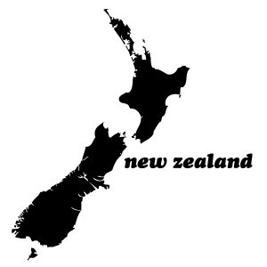 New Zealand Karte Wandtattoo