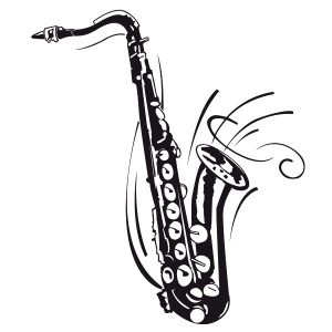 Saxophon Jazz Wandtattoo