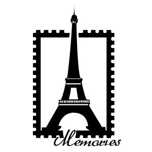 Eiffelturm Briefmarke Memories Wandtattoo