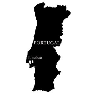 Portugal Karte Umriss Wandtattoo