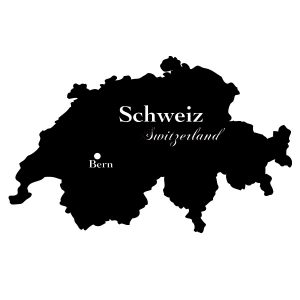 Schweiz Karte Umriss Wandtattoo