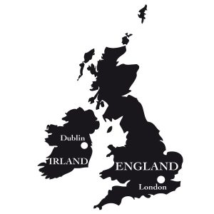 England Karte Umriss Wandtattoo