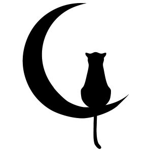 Lichtschalter Mond Katze Wandtattoo