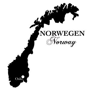 Norwegen Karte Umriss Wandtattoo