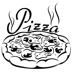 Pizza mit Schriftzug Wandtattoo