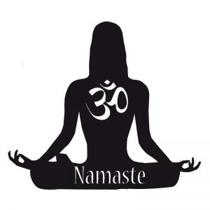 Namaste Yoga Frau Wandtattoo