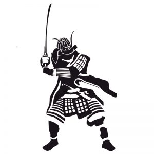 Samurai mit Schwert Wandtattoo