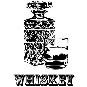 Whiskey Kristall old Font Wandtattoo