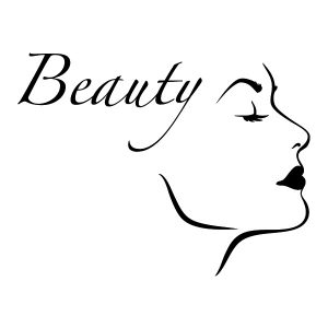 Beauty Schrift mit Profil Wandtattoo