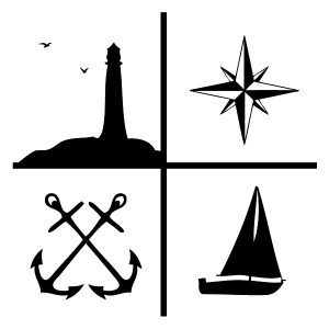 Maritime Symbole Wandtattoo