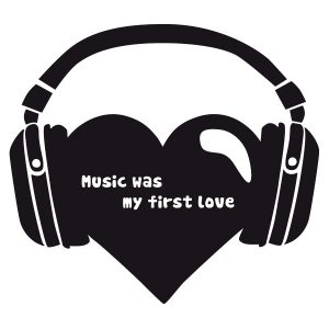 Music was my first Love Wadeco Wandtattoo