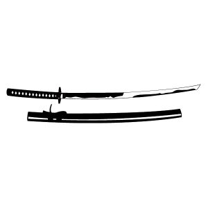 Samurai Schwert mit Hülle Wadeco Wandtattoo