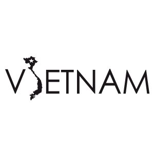 Vietnam Schrift mit Landkarte Wadeco Wandtattoo