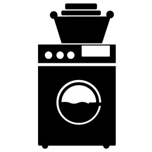 Wäscheraum mit Waschmaschine Wadeco Wandtattoo
