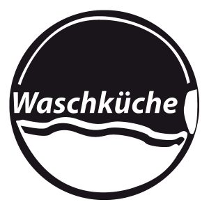 Waschküche Schrift Trommel Wadeco Wandtattoo