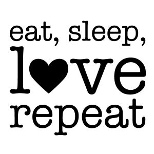 Eat Sleep Love Repeat Wadeco Wandtattoo