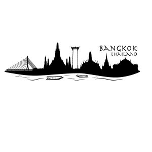 Bangkok Skyline Wadeco Wandtattoo