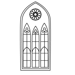 Gotisches Fenster schmal Wadeco Wandtattoo