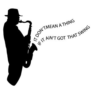 Ain't got that swing Saxophonist Wadeco Wandtattoo