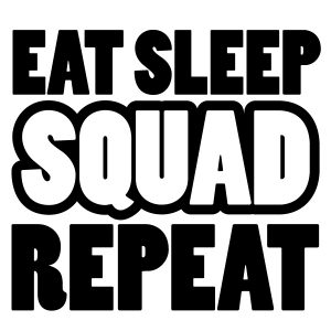 Eat Sleep Squad Repeat Wadeco Wandtattoo