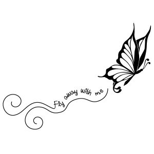 Fly away with me Schmetterling Wadeco Wandtattoo