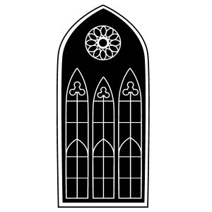Gotisches Fenster schwarz Wadeco Wandtattoo