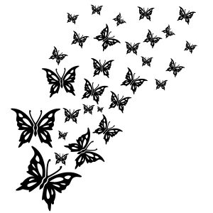 Schmetterlingsschwarm Wadeco Wandtattoo