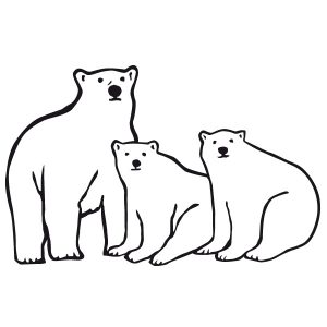 Eisbär mit Jungen Wandtattoo