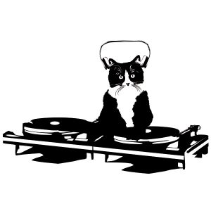 Katzen DJ Wandtattoo
