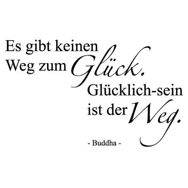 Zitat-Glück-Buddha Wandtattoo