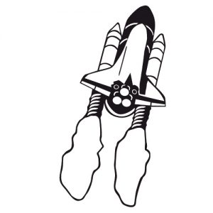 Challenger Rakete Weltraum Wadeco Wandtattoo