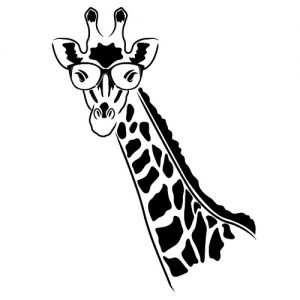 Giraffe mit Brille Wadeco Wandtattoo