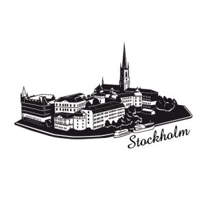 Stockholm Skyline Wadeco Wandtattoo