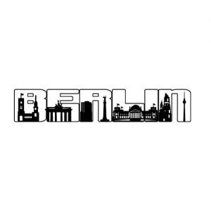 Skyline Berlin Bold Font Wandtattoo