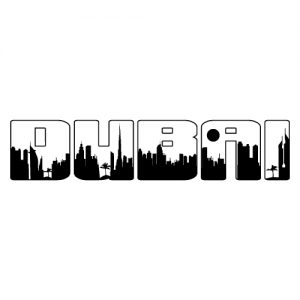 Skyline Dubai Bold Font Wadeco Wandtattoo