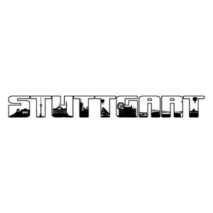 Skyline Stuttgart bold font Wadeco Wandtattoo