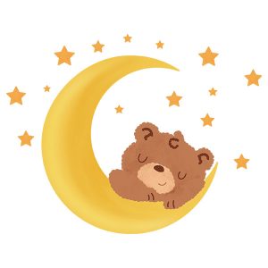 Wandtattoo Kinderzimmer Schlafender Teddybaer Produktbild